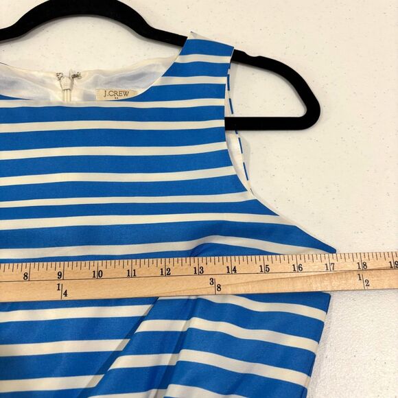 J Crew Daybreak Blue White Striped Dress 4 Sleeveless Nautical Coastal Preppy - Picture 5 of 7